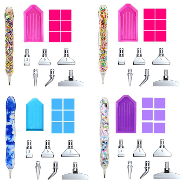 5D Resin Diamantmålning Penna Punkt Borrpennor Lim Lera Bricka Box Set C