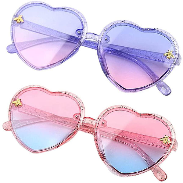 Pink Hjerteformede Solbriller Børn Hippie Solbriller Uv400 Hjerte Solbriller Søde