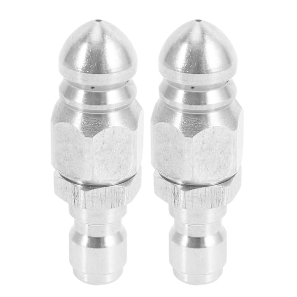 2x 1/4 Inch 5000 Psi Sewer Jetter Nozzle Pressure Drain Jetter Hose Nozzle For 1/4 Pressure Washer