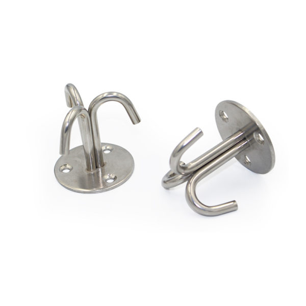 4 st rostfria krokar (tre klor) silver Utility Heavy Duty skruvar montering klädhängare takkrokar