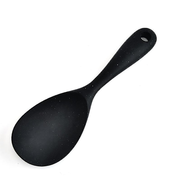 Rice Paddle Silica Gel Rice Spoon Non- Stick Rice Spoon Soup Rice Spoon (1pc,black)