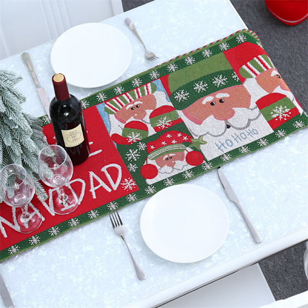 2 st Säsongsbetonade Jultomte Bordstabletter 35x180cm Julbordstablett för Hemmet Maskintvättbar Bordstablett Motstår Blekning