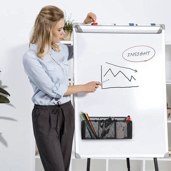 Magnetisk penneholder, netlagerkurv med ekstra stærk magnet til køleskab, whiteboard, skabstilbehør, kontorartikler arrangør