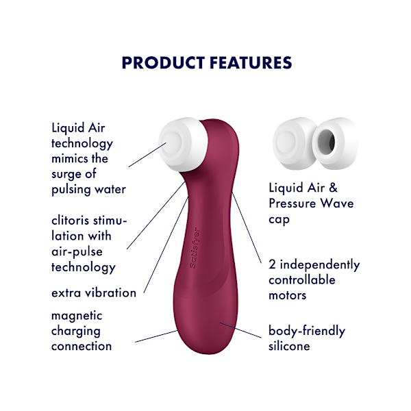 Satisfyer: Pro 2 Generation 3, Double AirPulse -vibraattori RED ABS plastic, Silicone