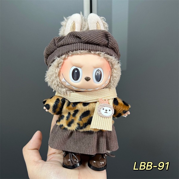 Labubu Modesæt - Outfit til 15/17cm Plysdukker, V1 V2 Stropper Bukser LBB-91