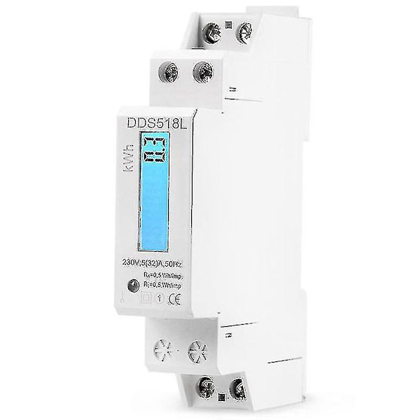 Enfasig LCD-bakgrundsbelyst wattmeter för enfas