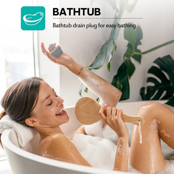 Universal badekarpropp, silikon badekarpropp badekaravløpspropp plugg for kjøkken badekar vaskavløp (grå)