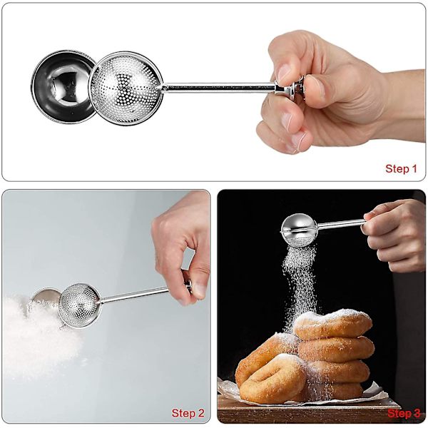 Shaker Duster Sifter Dusting Wand För Meringue Pulver Socker Mjöl Konditorer Och Kryddor Rostfritt Stål
