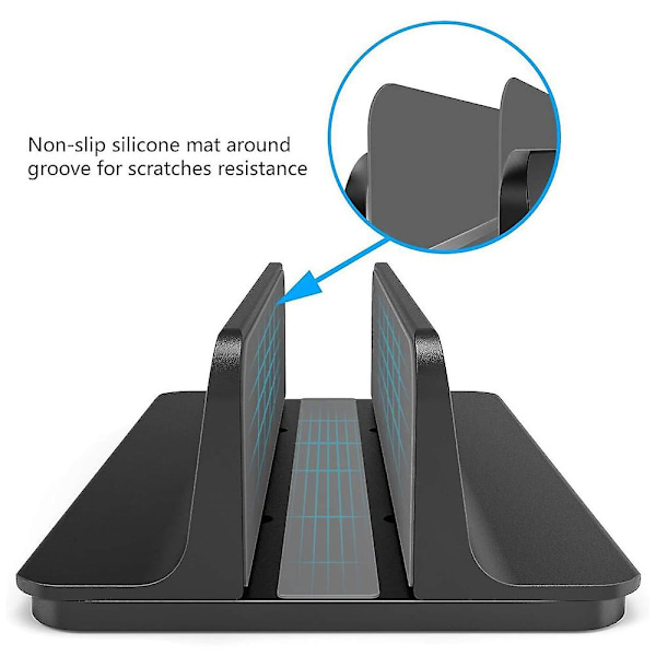 Vertikal bærbar computer stand holder, justerbar bærbar computer holder skrivebordsstativ med justerbar dockstørrelse (op