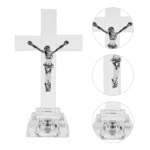 1 stk. Hellig kors-pynt Unik bønn Ornament Hjem Desktop Decor Hvit