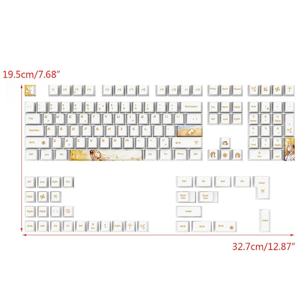 Tjocka Pbt Dye Sub Cherry Keycaps 130 Tangenter Keycap För Gk61/68/75/84/980/104/108