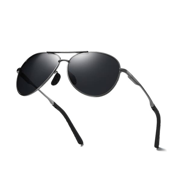 Solbriller, -Herre-Dame-Pilot-Polariserede Pilotbriller-Sort Black