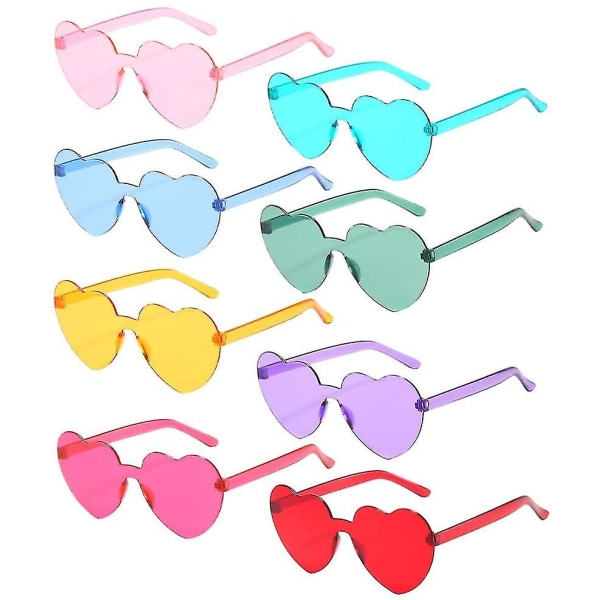 8 Pairs Heart Shape Sunglasses Novelty Party Sunglasses Creative Funny Sunglasses Hippie