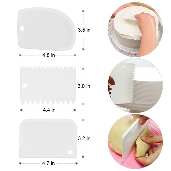 11 Tums Rotationsbar för Tårta - 6-Delars Dekorationsset Inkluderar 2 Glasyrspatlar