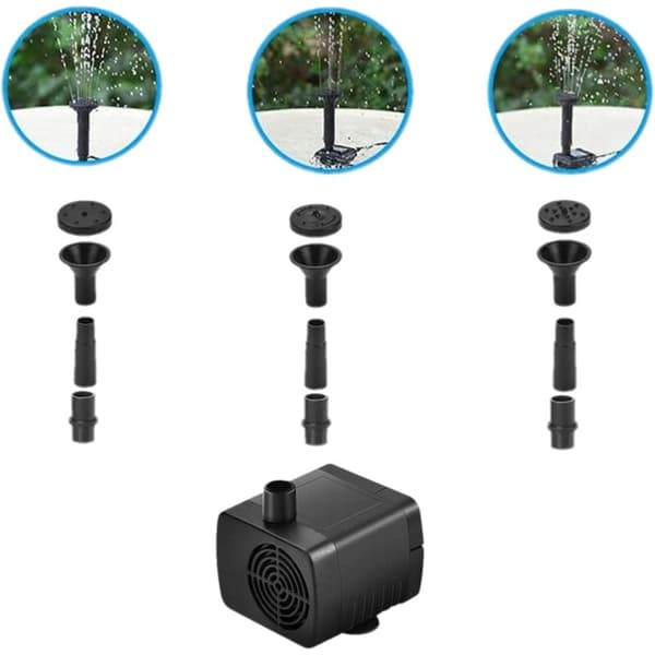 5W Utomhus Solfontän, Sol Dammpump, Sol Vattenpump för Pool, 3 Munstycken, 380L/H, Max Flöde: 60cm