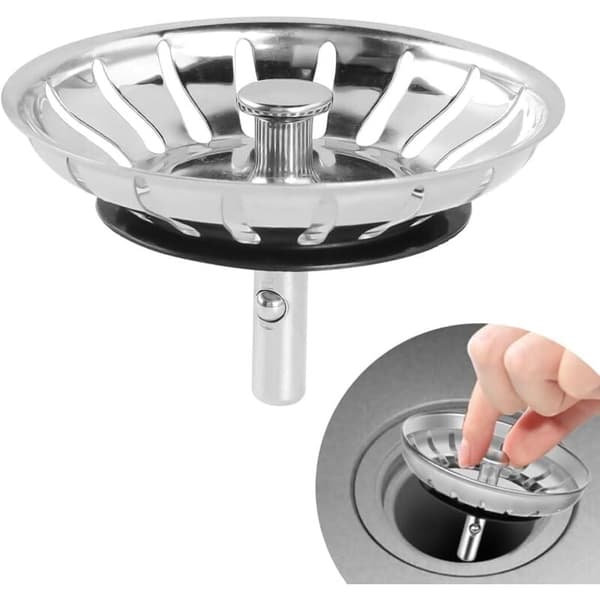 Kjøkkenvaskpropp Kjøkkenvaskfilter Rustfritt stål Baderomsvaskpropp Baderomsvaskfilter, Universell vaskpropp (84 mm)