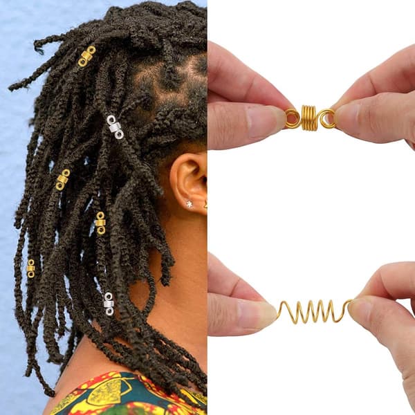 Hårfletningstilbehørssæt, 200-delt legering Dreadlock-perler og justerbare hårringe til kvinder, blandede farver, med opbevaringsboks
