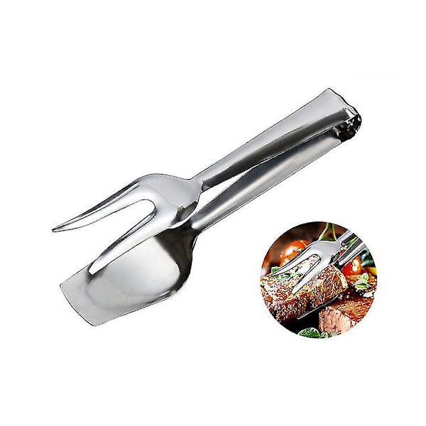2 stk. rustfrit stålklemme gaffel og ske alt-i-én