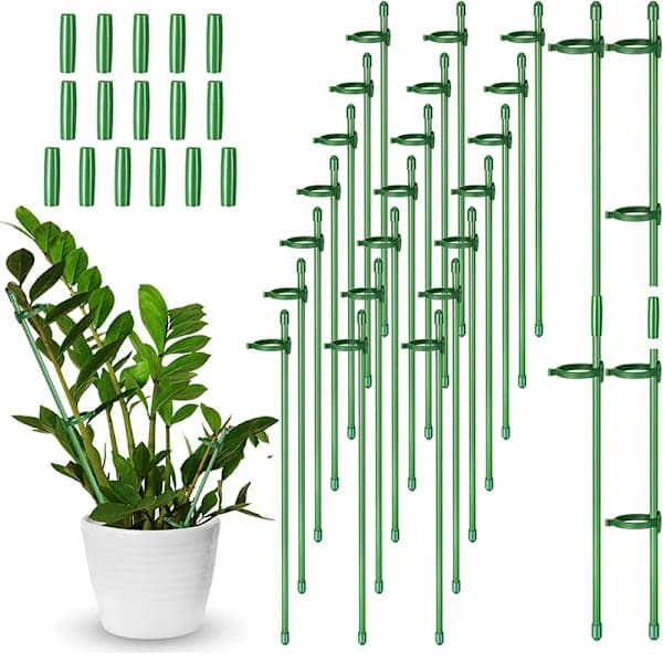 Justerbara växtstöd, plaststöd för inomhus- och trädgårdsväxter, 30-pack turkosgrön 30 cm