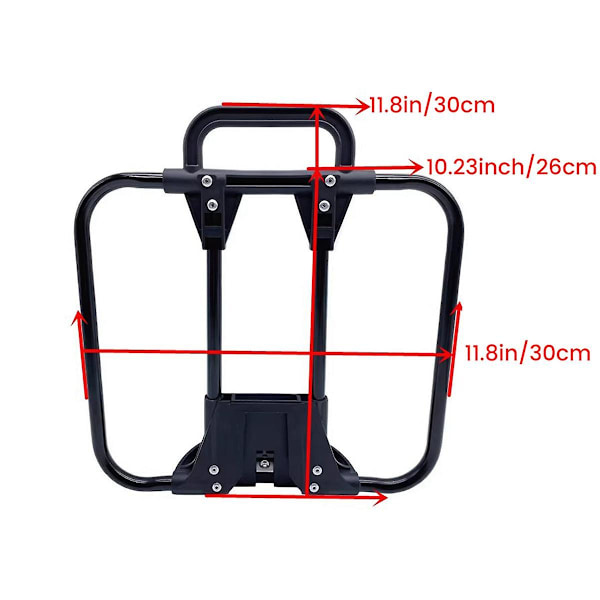 Sammenleggbar sykkelveskekurvramme Stativ for kurvveske Sammenleggbar sykkeltilbehør 30x26cm Svart