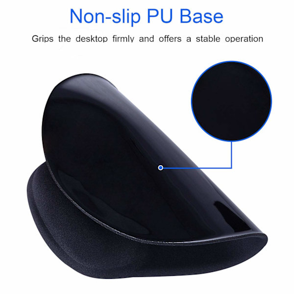 2-pack ergonomiska musmattor med bekvämt gelhandledsstöd, enkel skrivning smärtlindring hållbar och lätt att rengöra liten svart