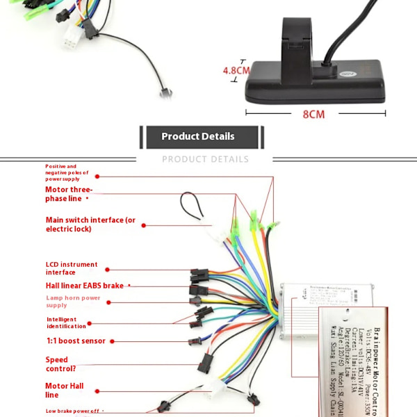 36V/48V 500W Controller22A Børsteløs Motor Controller til Elektrisk Cykelsæt Kompatibel med KT LCD3 LCD4 LCD5 LCD7 Display