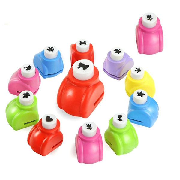 12 stk. Papir Scrapbooking Punches Håndlavet Hul Håndpresse Håndværk Trykning Shaper Punchere, tilfældig Pat