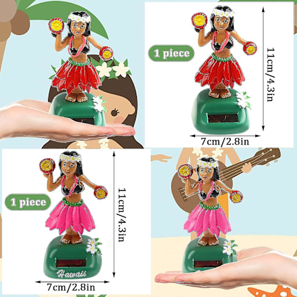 Solfjäderdriven Hula-flicka Dashboard Dockor Sol Dansare Figurer Bil Hula-flicka Dashboard Bil Dashboard Dansande Figur Hawaiiansk Hula Leksak Skakande Huvud Dans
