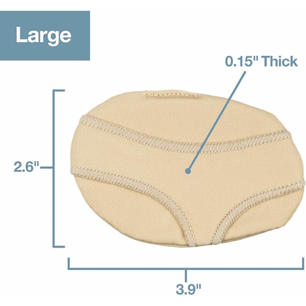 Ball of Foot Pads Metatarsal Cushions til Metatarsalgi, Arthritis og Sesamoid Smertelindring 1 Par (Large, 2stk)