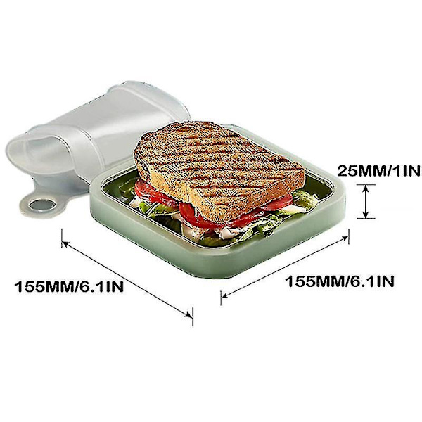 Sandwich Toast Case Sandwichbeholdere Lekkasikkert Gjenbrukbar Silikon Lunsjboks Oppbevaringspose For