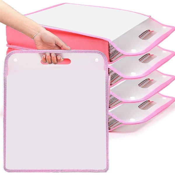 5-pack rosa skrappapper arrangör, rosa expanderande papper, bärbar skrappapper förvaring med rumpa