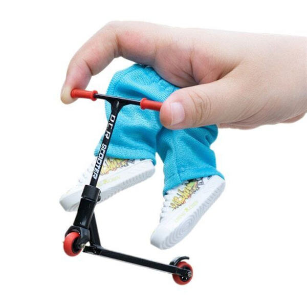Mini Finger Scooter Leke Skateboards Sko Bukser Legering Fingerbrett Sett Barnegave Red