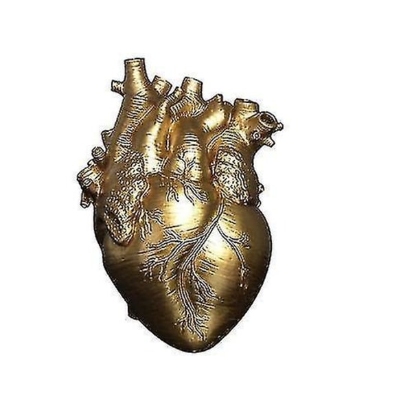Anatomisk hjärtvas, kreativ hjärtvas i harts för modern konstdekor Goldm