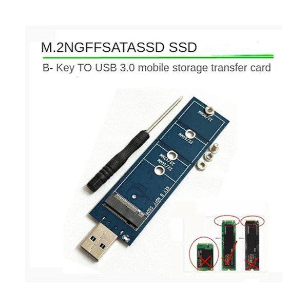 M.2 Ngff Solid State-enhet till Usb3.0 Adapterkort M.2 Sata Protokoll B- Mobil Lagring Bar Kort Ada