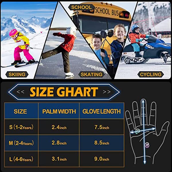Vintervarme skihandsker til børn, trykte splice-handsker M style2 M style2