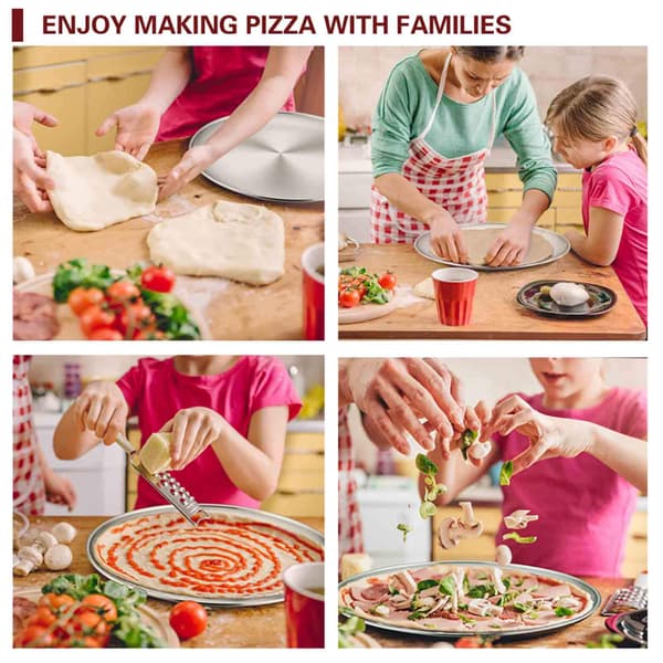 Pizzaform, 12 tommer Pizzaform Rustfrit Stål Pizzaform Bakke Rund Pizzaovn Bageform, Sund & Robust