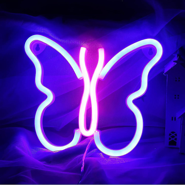 Butterfly Neon Skilte Lys Til Piger Soveværelse Væg Dekoration, Led Dekorative Lys Batteri Eller Usb P