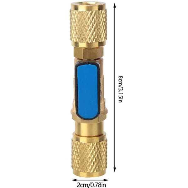Messing Kjøle Kuleventil Adapter G1/4'' Kjølemiddel Kuleventil Kobling