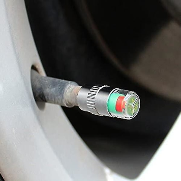 Auto Bil Dæk Trykmåler Indikator Ventilhætte (8stk, Multifarvet)