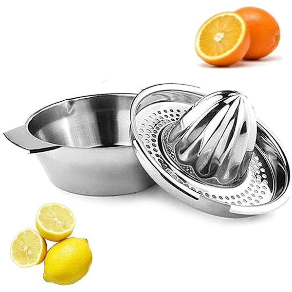 Sitronspresser, manuell juicer i rustfritt stål, juice appelsin sitron fruktpresser