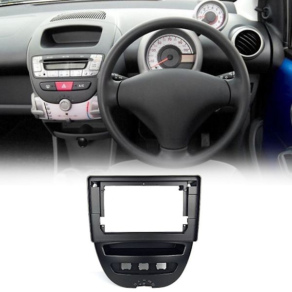 2 Din 10,1 tommers bilradio fasciaramme for 107 C1 2005-2014 dashbord installasjonssett