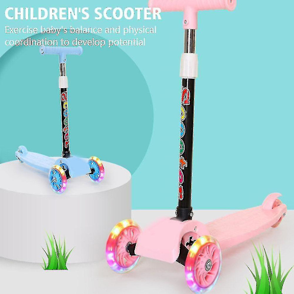 Barn Scooter 3 Lysande Hjul Fällbar Scooter Höjdjusterbar Barn Kick Scooter Utomhus Träningsleksaker För Barn 3-12 Kb