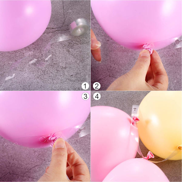 Tatuo Ballongbue Sett Ballong Girlander Dekorasjon Strip Sett 2 Ruller Ballong Tape Striper med 2 Ruller Ballong Lim Punkter Klistremerker