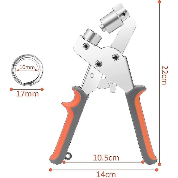 Öglettplier, Professionell Öglettång Set Med 100 Stycken (inner 10mm) Metallöglor För Läder Tyg Presenning