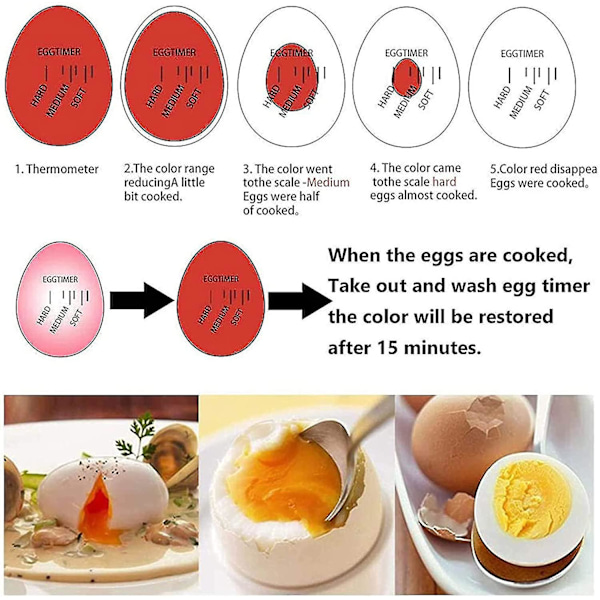Munanmuotoinen munakello kiehuvassa vedessä Munakello Värimuutosilmaisin Värimuutos Munakello Lämpömunakeitto Keittiövekotin Työkalu Hauska Munakello