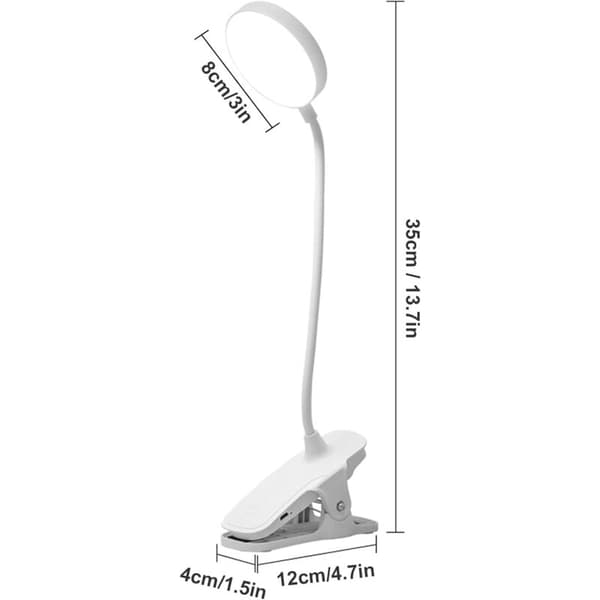USB LED Nattbordslampe Clip-on Berøringskontroll 3 Lysmoduser med Clip-on Øyebeskyttelse