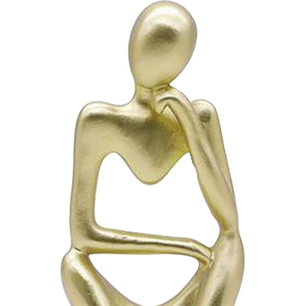 Tänkaren staty, harts tänkare abstrakt skulptur staty modern karaktär figurer heminredning kontor skrivbord prydnad födelsedagspresenter guld höger