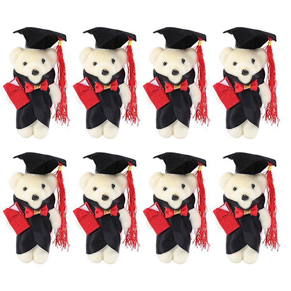 8 stk. Gradueringsbamsedukker Gradueringsdekorasjoner Stående Gradueringsbamser