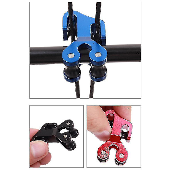 1 stk. kabelskive i aluminium til buer med en 3/8\" kabelstang - ultralet remskive til undersnor - sort