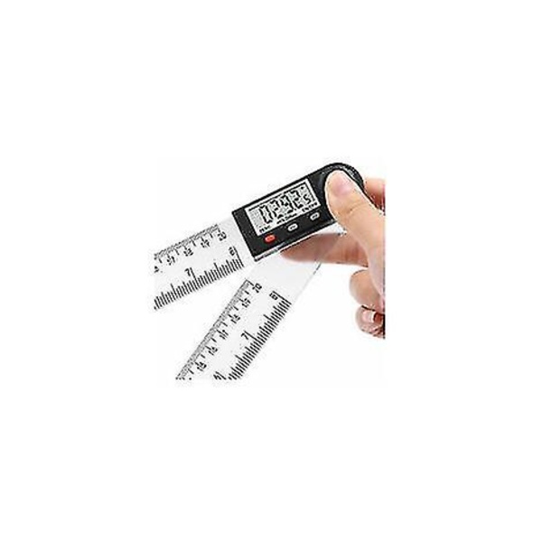 Digitaalinen kulmamitta, kulmamittari, ABS-muovi 200 mm pituus ja kulmamitta Hold/rev-toiminnolla, LCD-näyttö, mm/tuuma, puusepän-/rakennustöihin